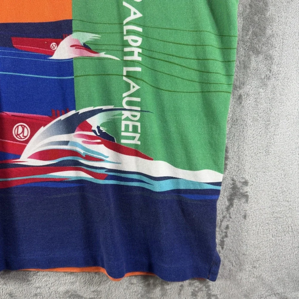 Polo Ralph Lauren Signal Speedboat Polo Shirt Men's XL Orange Classic Fit